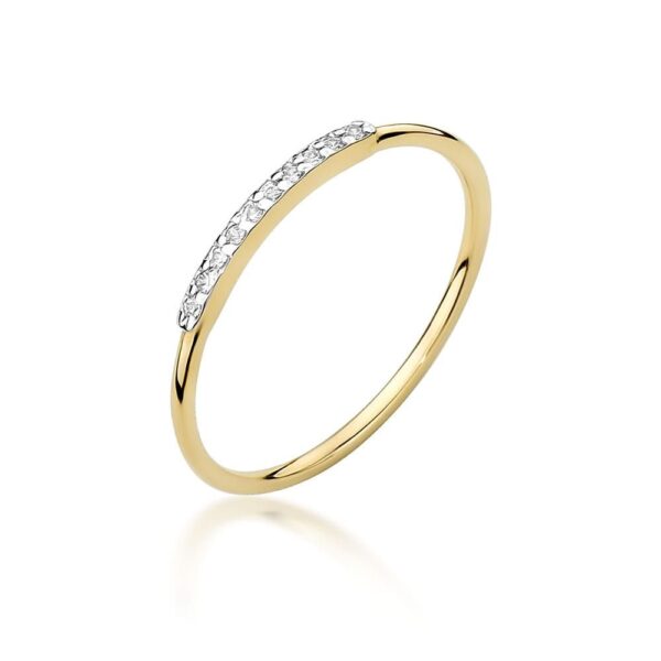 Pierścionek z brylantami 0,05 ct, żółte złoto 585