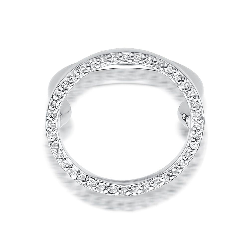Pierścionek z brylantami 0,20 ct, białe złoto 585