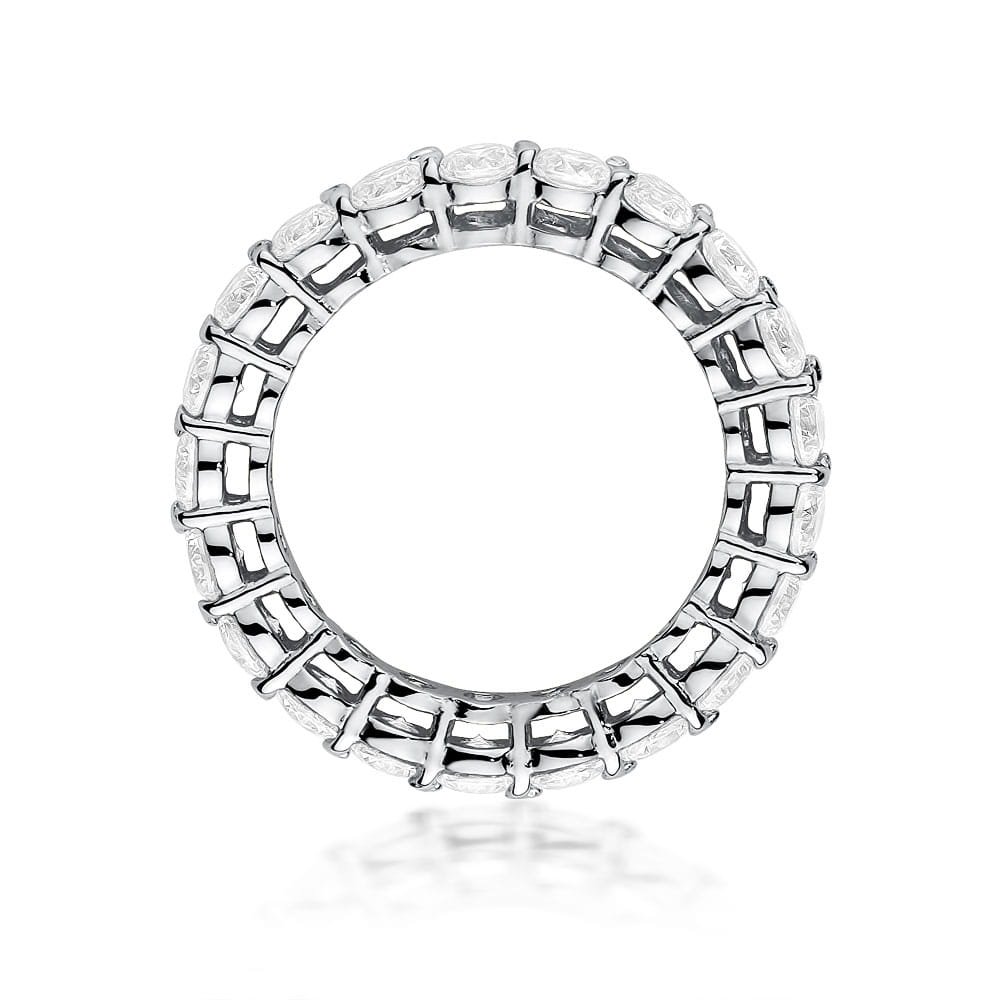 Pierścionek eternity z diamentami laboratoryjnymi, białe złoto 585