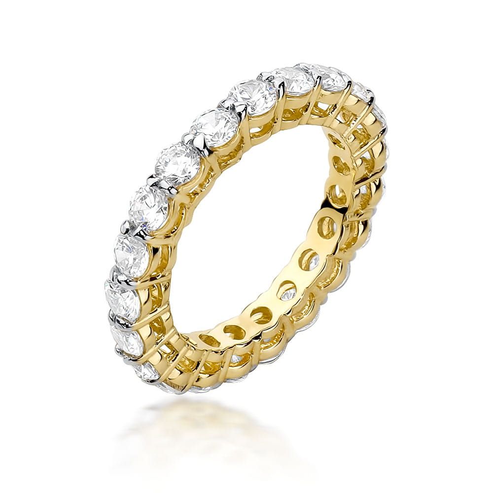 Pierścionek z brylantami 2,28 ct, żółte złoto 585