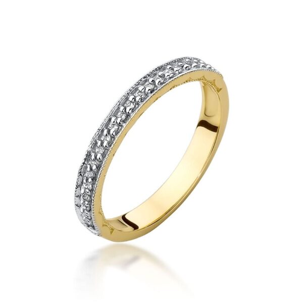 Pierścionek z brylantami 0,11 ct, żółte złoto 585