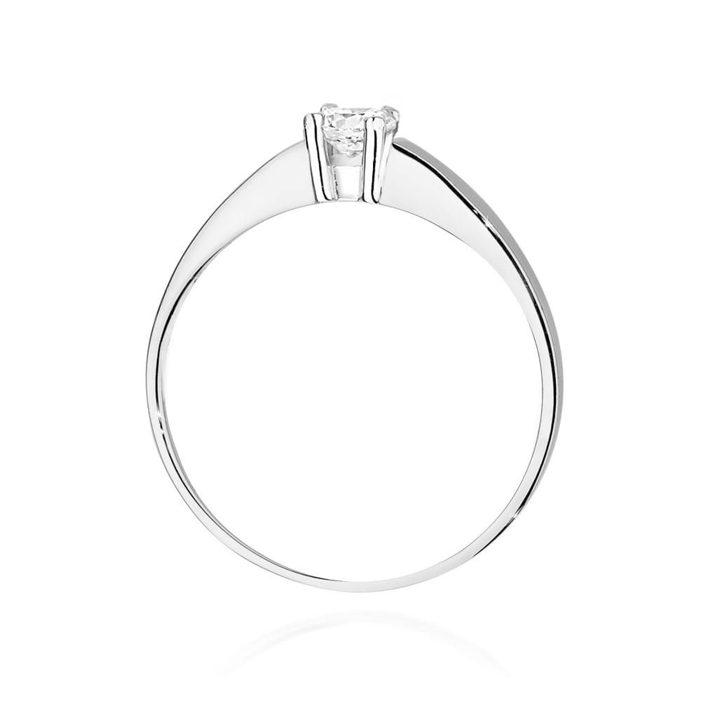 Pierścionek zaręczynowy z brylantem 0,25 ct, białe złoto 585