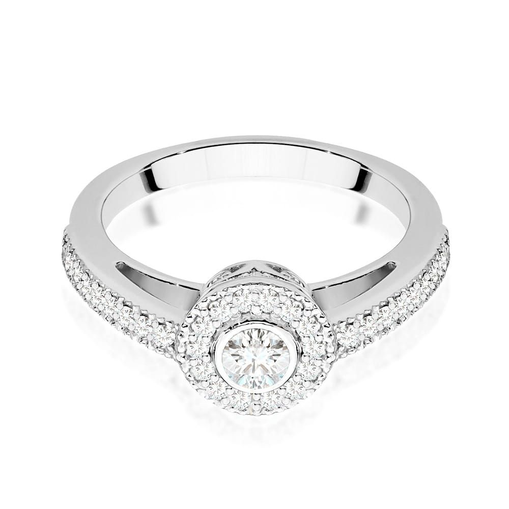 Pierścionek z brylantami 0,38 ct, białe złoto 585