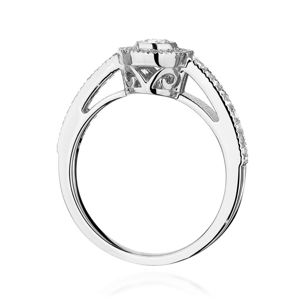 Pierścionek z brylantami 0,38 ct, białe złoto 585