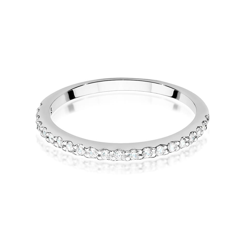 Pierścionek z diamentami laboratoryjnymi 0,18 ct, białe złoto 585