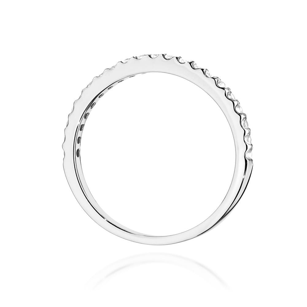 Pierścionek z diamentami laboratoryjnymi 0,18 ct, białe złoto 585