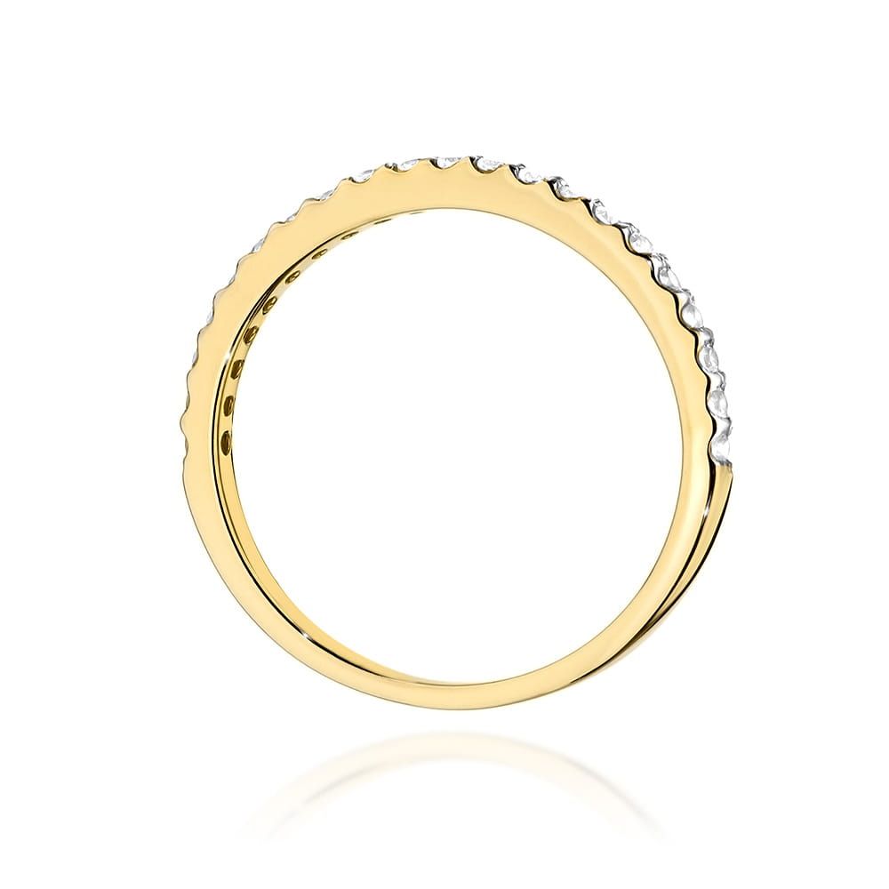 Pierścionek z diamentami laboratoryjnymi 0,18 ct, żółte złoto 585