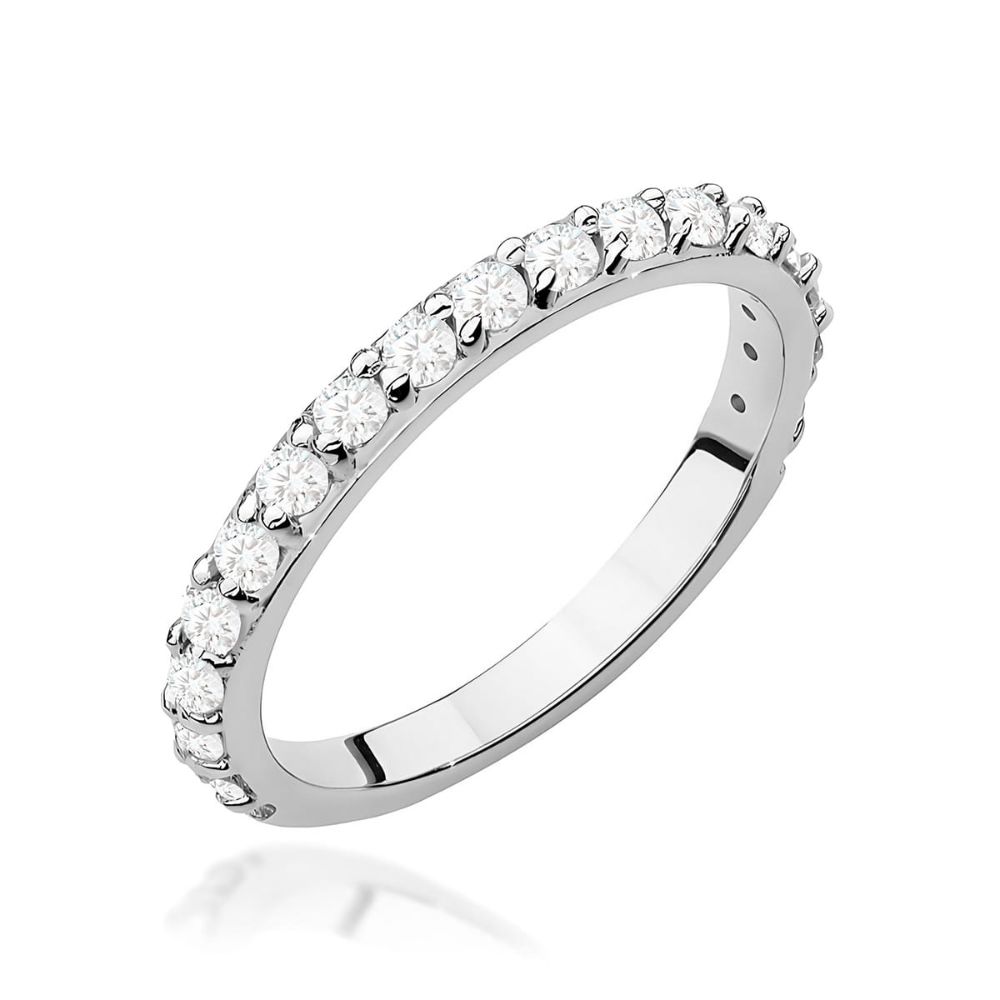 Pierścionek z brylantami 0,34 ct, białe złoto 585