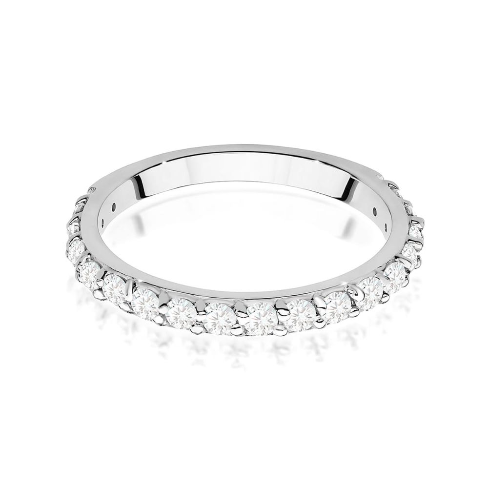 Pierścionek z diamentami laboratoryjnymi 0,34 ct, białe złoto 585