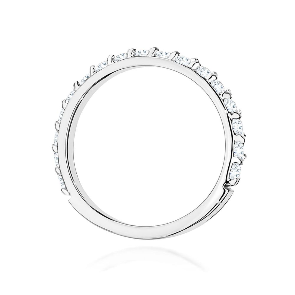 Pierścionek z diamentami laboratoryjnymi 0,34 ct, białe złoto 585