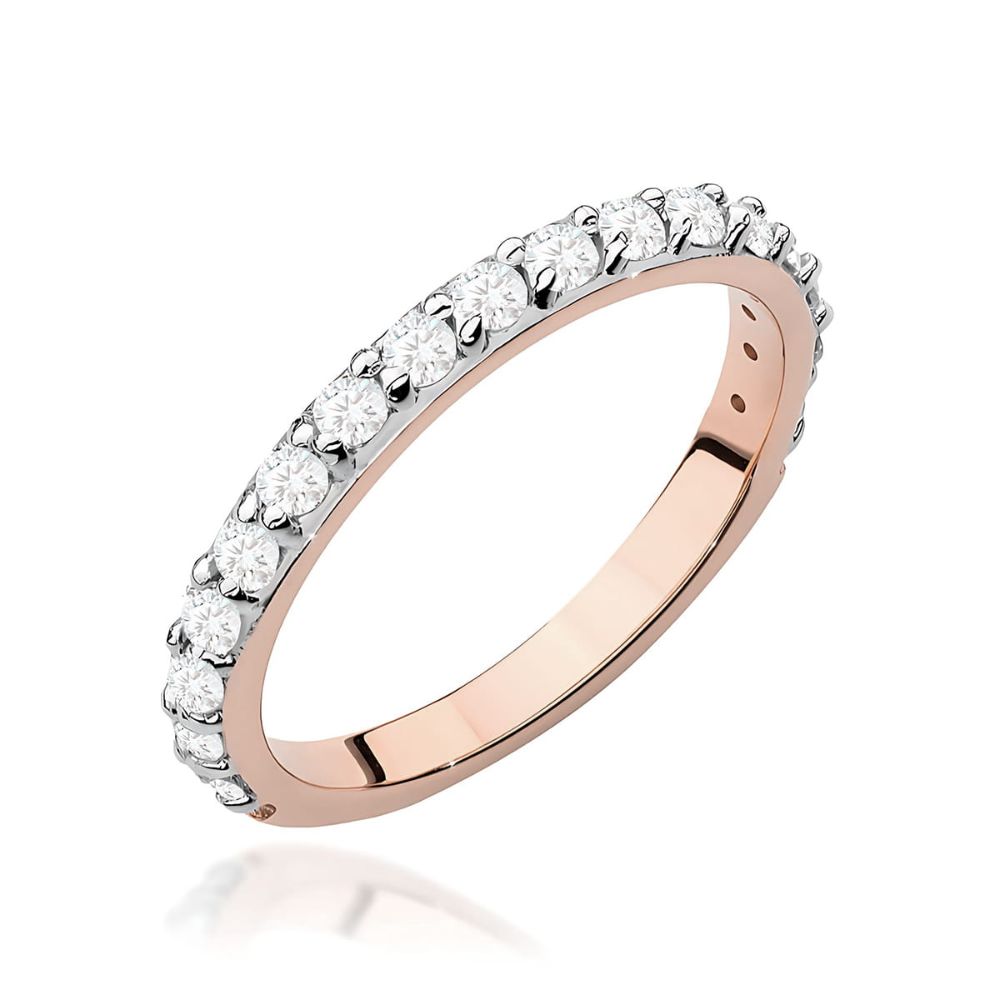 Pierścionek z brylantami 0,34 ct, różowe złoto 585