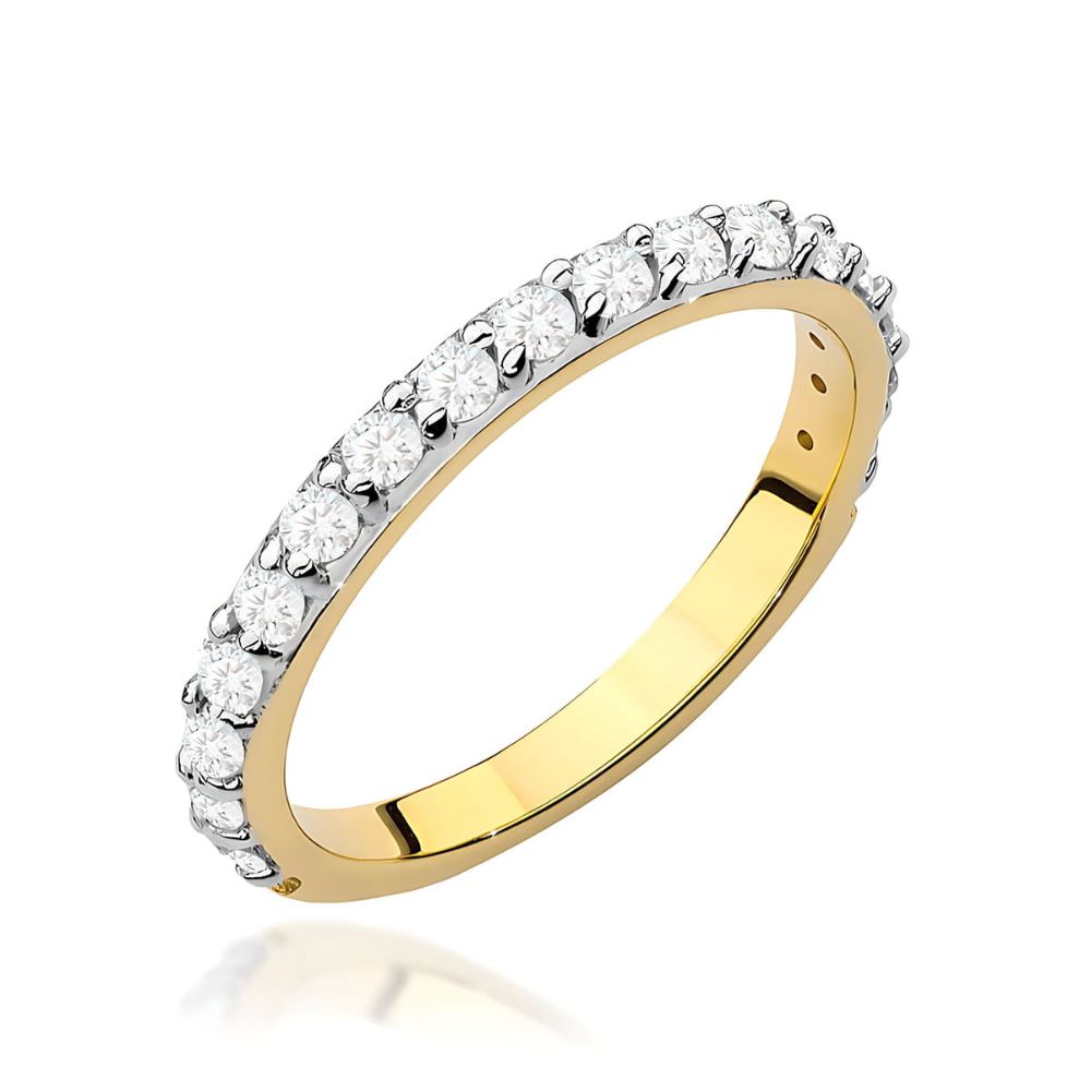 Pierścionek z brylantami 0,34 ct, żółte złoto 585