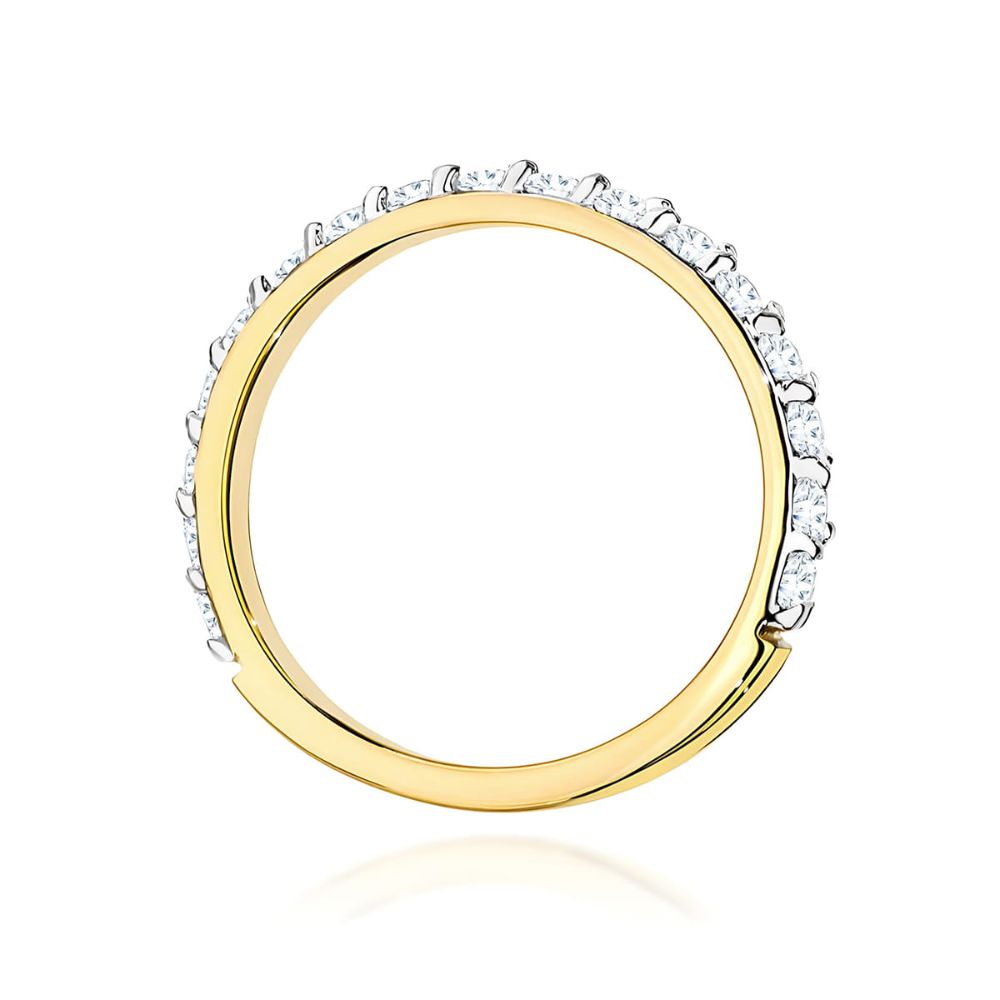 Pierścionek z brylantami 0,34 ct, żółte złoto 585