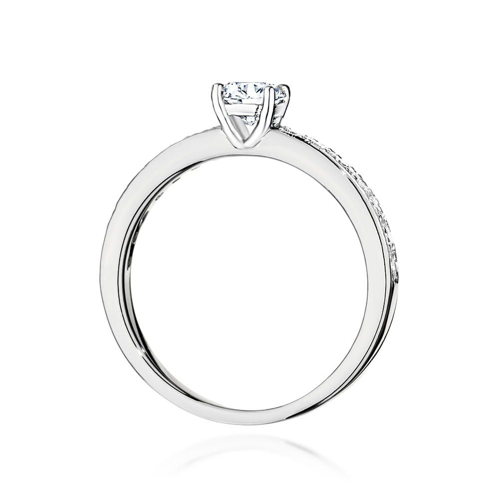Pierścionek z diamentem laboratoryjnym 0,60 ct, białe złoto 585