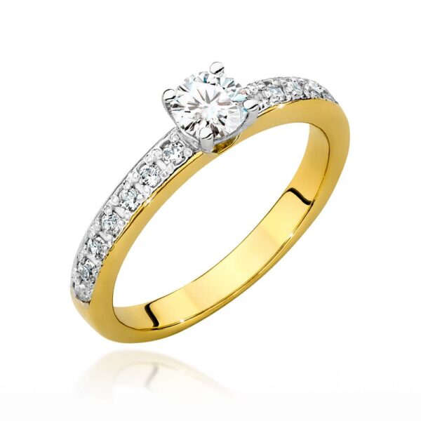 Pierścionek z brylantami 0,70 ct, żółte złoto 585
