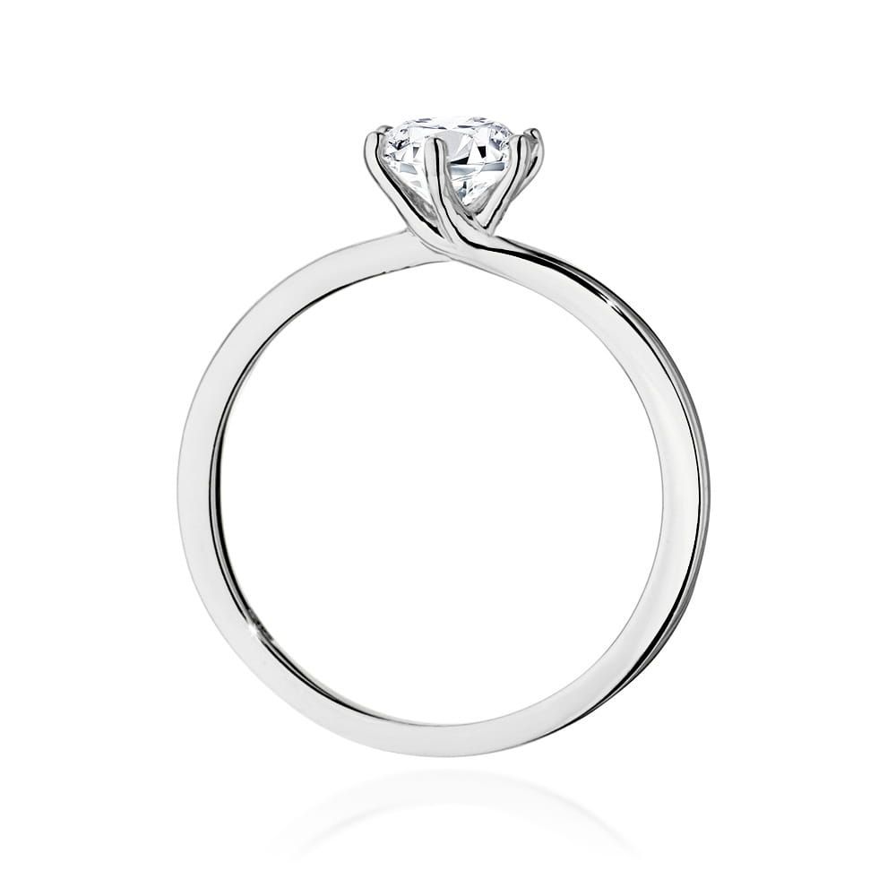 Pierścionek zaręczynowy z brylantem 0,70 ct, białe złoto 585