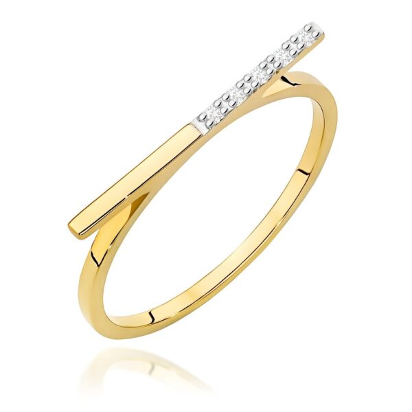 Pierścionek z brylantami 0,03 ct, żółte złoto 585