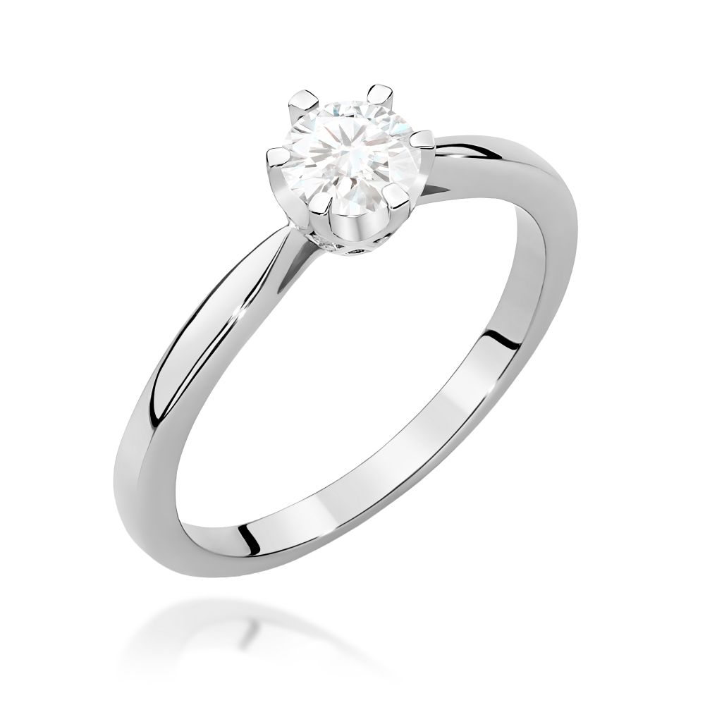 Pierścionek z brylantami 0,46 ct, białe złoto 585