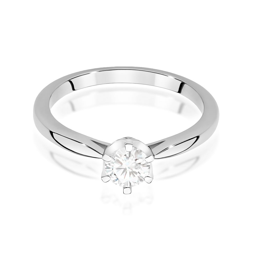 Pierścionek z brylantami 0,46 ct, białe złoto 585