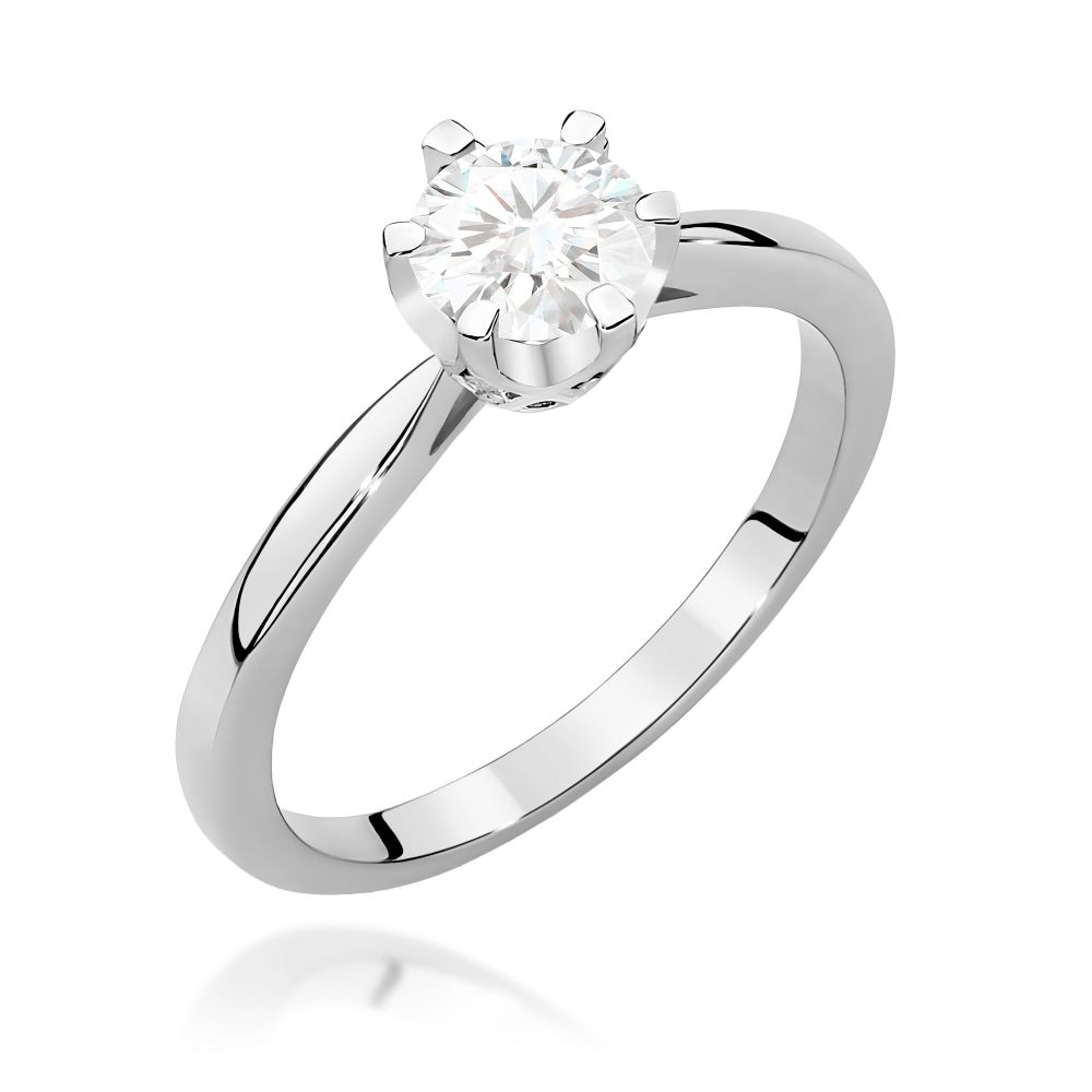 Pierścionek z brylantami 0,76 ct, białe złoto 585