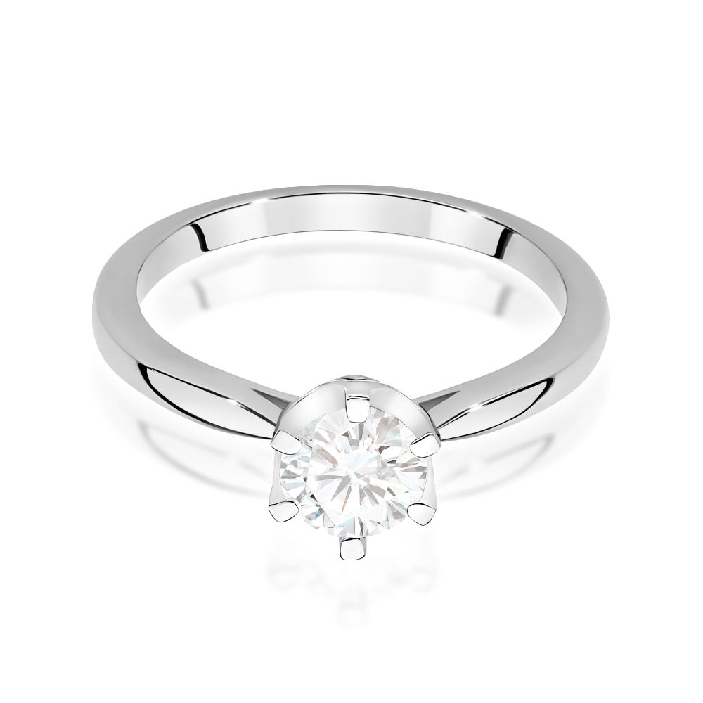 Pierścionek z brylantami 0,76 ct, białe złoto 585