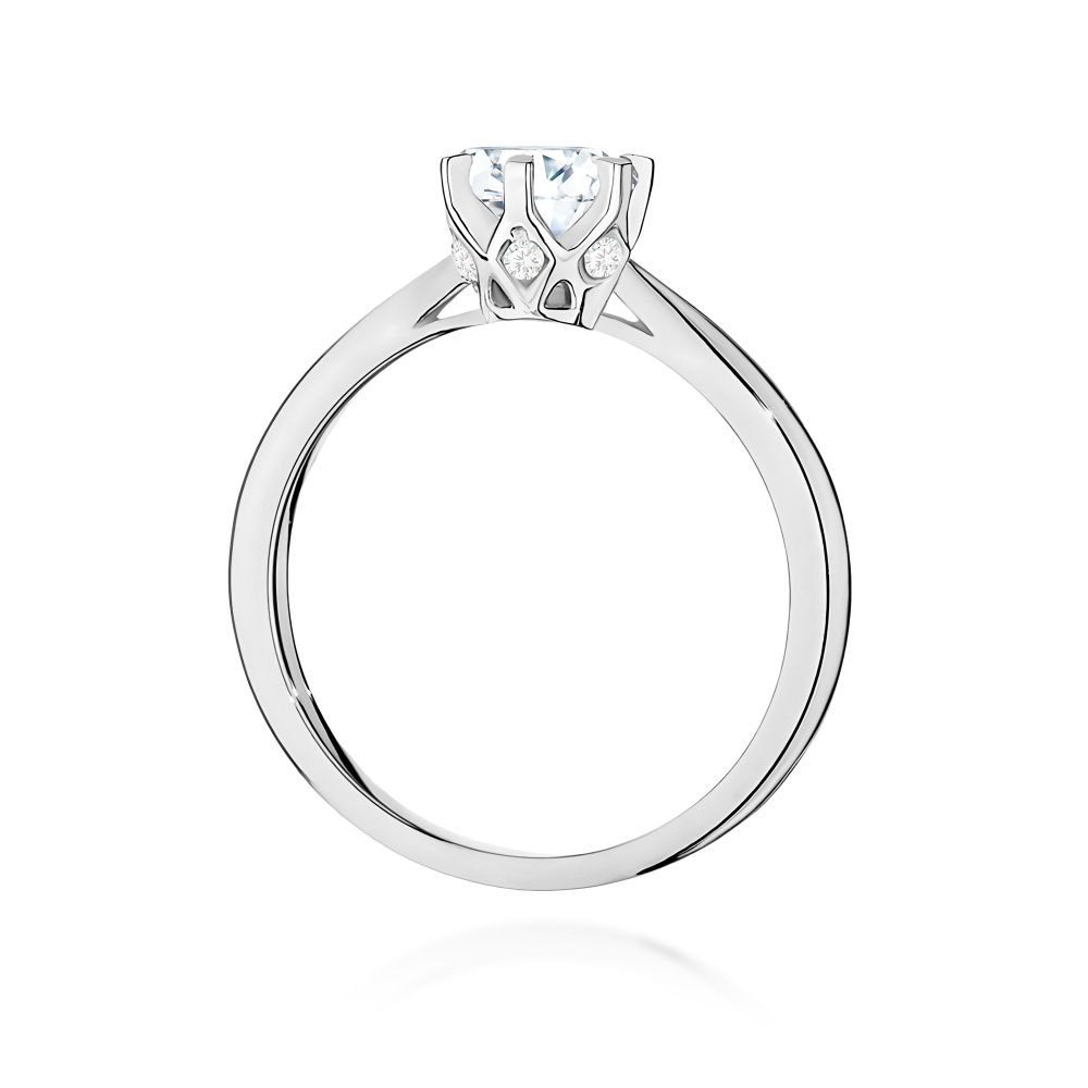 Pierścionek z brylantami 0,76 ct, białe złoto 585