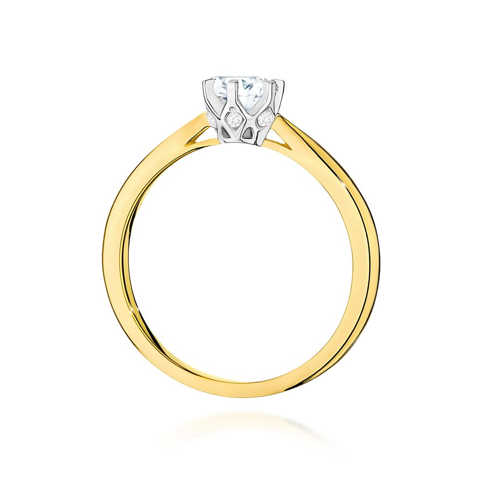 Pierścionek z brylantami 0,46 ct, żółte złoto 585