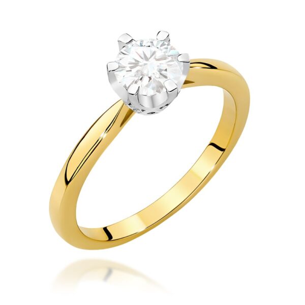 Pierścionek z brylantami 0,76 ct, żółte złoto 585