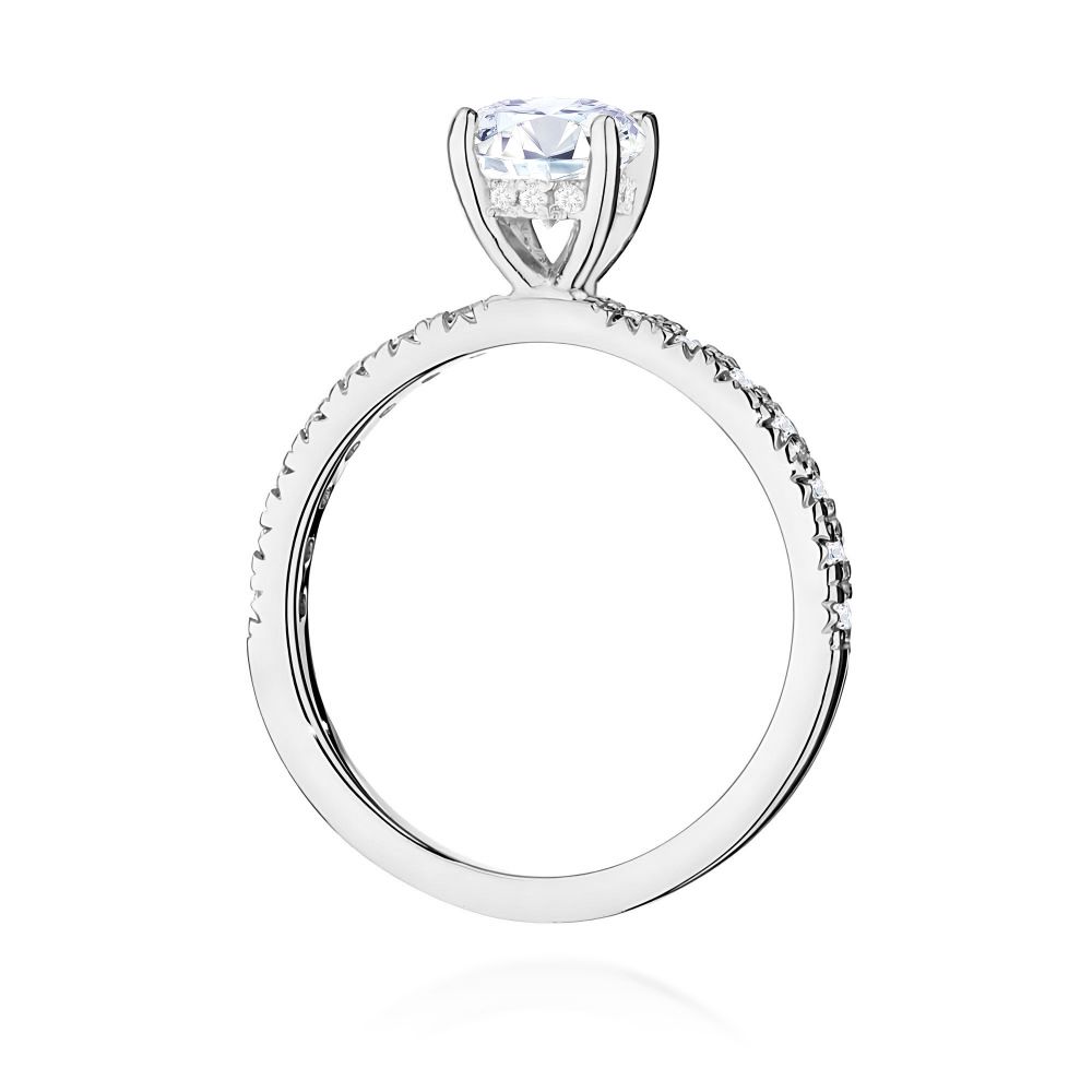 Pierścionek z brylantami 0,96 ct, białe złoto 585