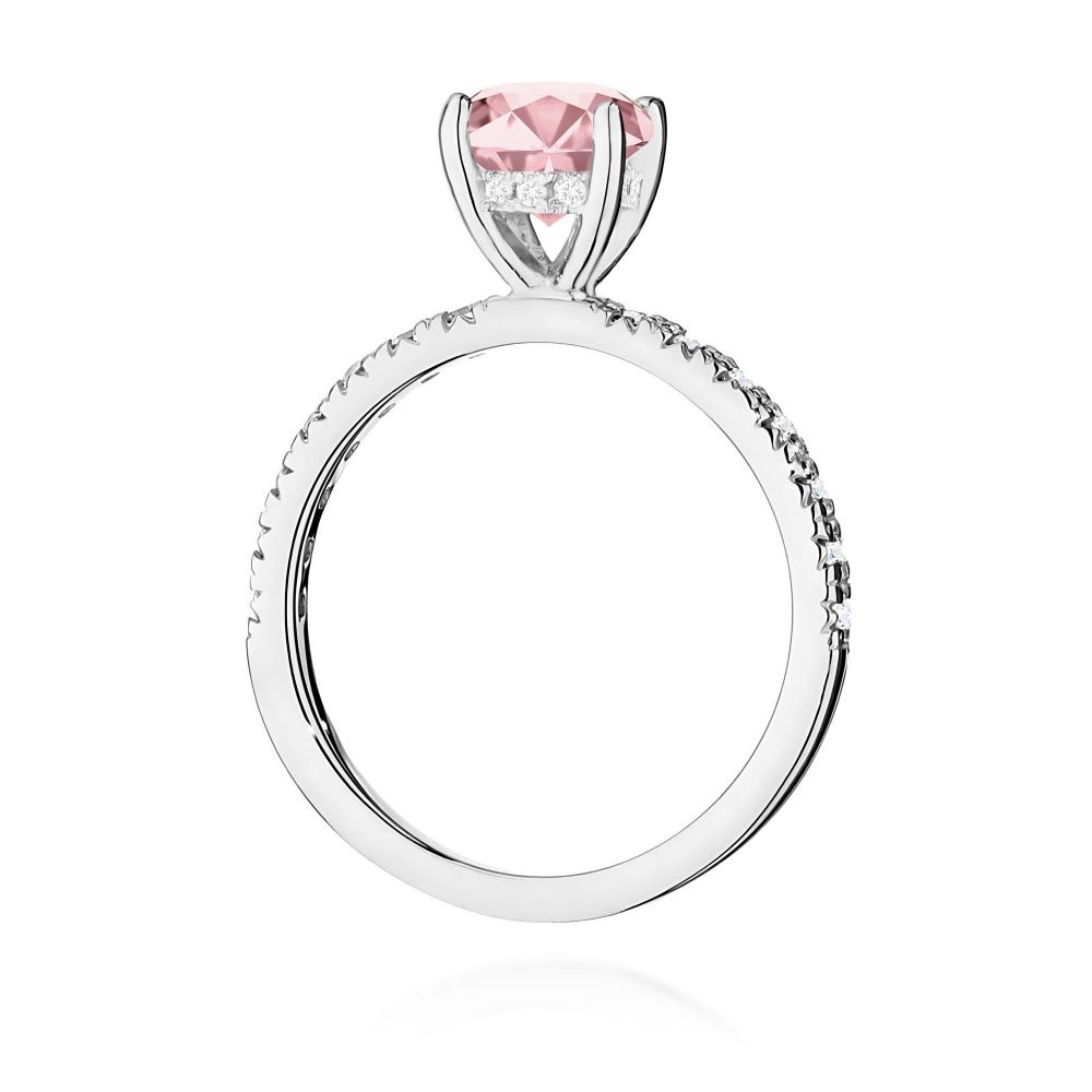 Pierścionek z różowym diamentem laboratoryjnym 1,26 ct, białe złoto 585