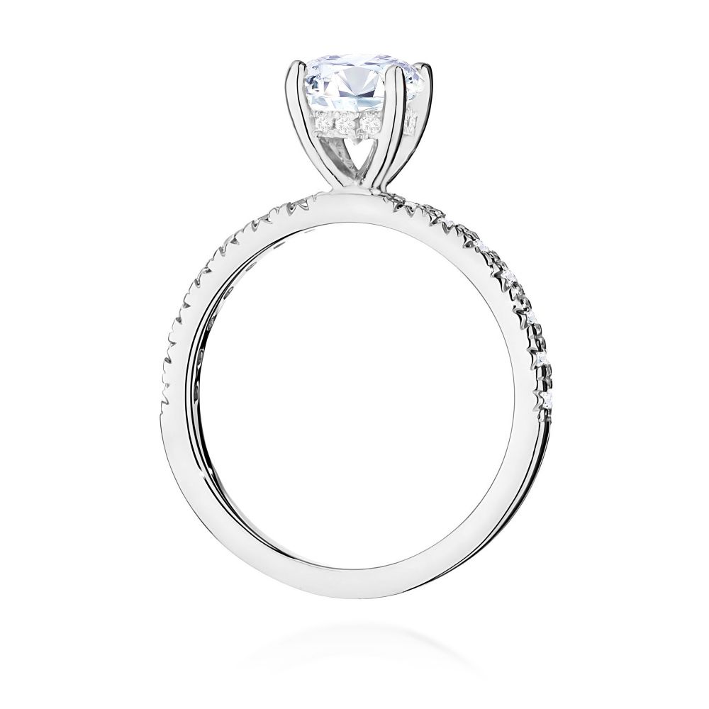 Pierścionek z diamentem laboratoryjnym 1,26 ct, białe złoto 585