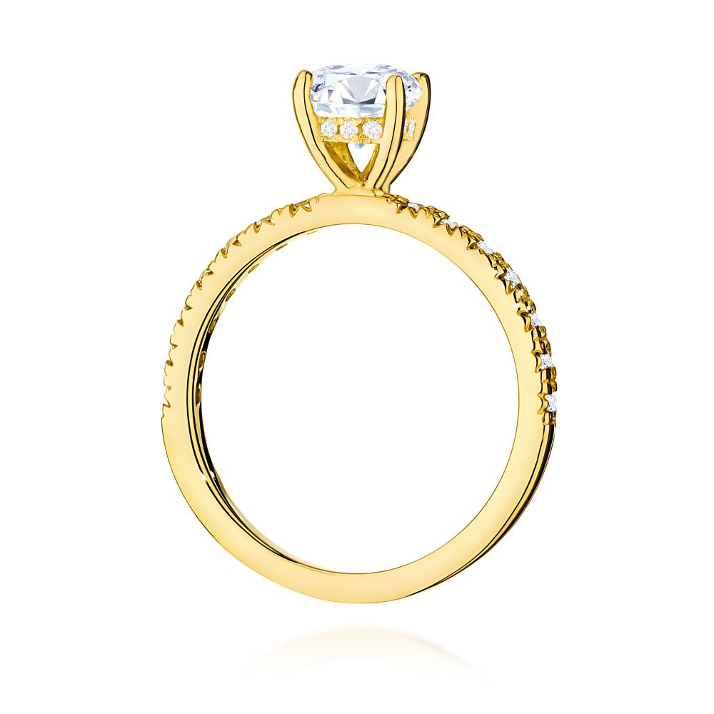 Pierścionek z brylantami 0,96 ct, żółte złoto 585