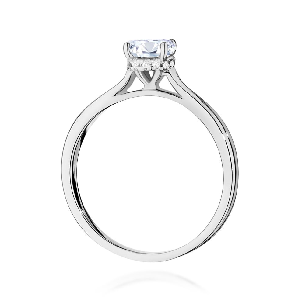Pierścionek z brylantami 0,76 ct, białe złoto 585