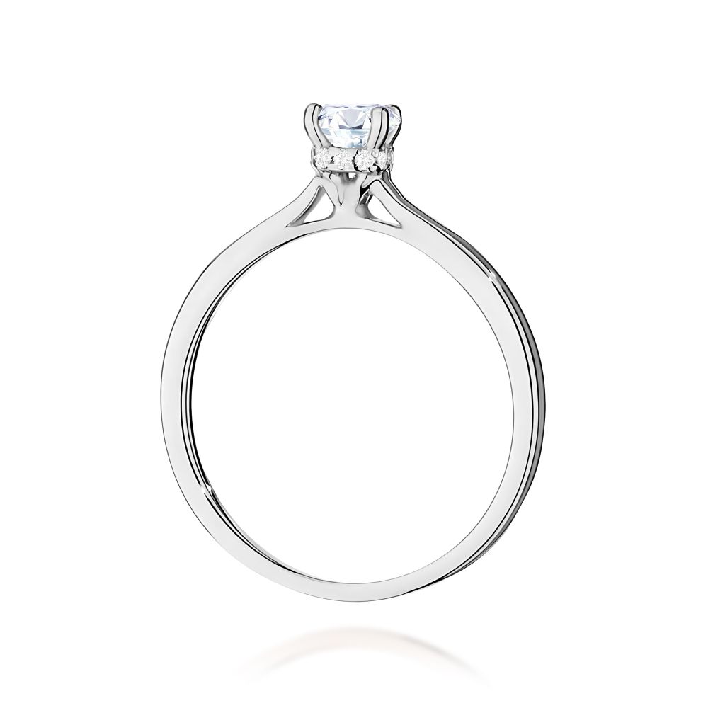 Pierścionek z diamentem laboratoryjnym 0,46 ct, białe złoto 585