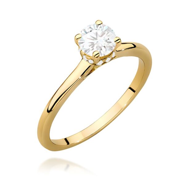 Pierścionek z brylantami 0,56 ct, żółte złoto 585
