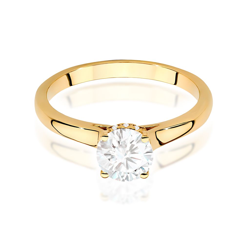 Pierścionek z brylantami 0,76 ct, żółte złoto 585
