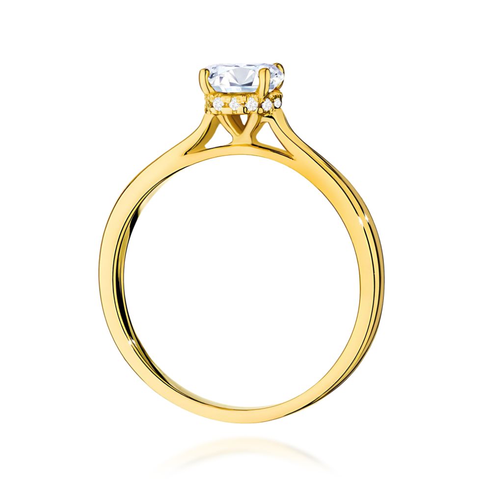 Pierścionek z brylantami 0,76 ct, żółte złoto 585