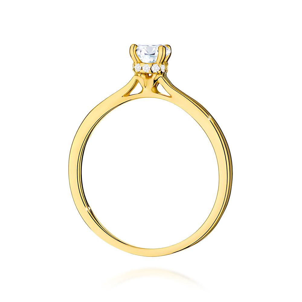 Pierścionek z diamentem laboratoryjnym 0,46 ct, żółte złoto 585