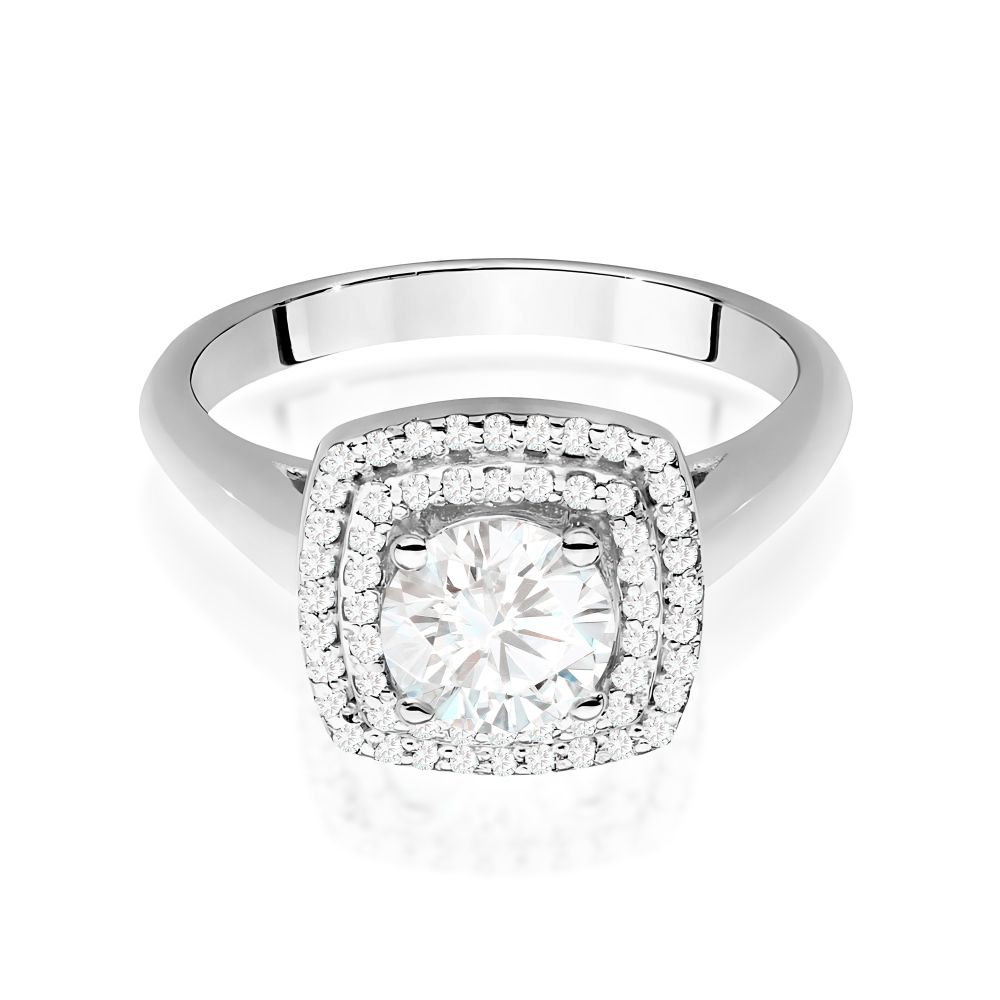 Pierścionek z brylantami 0,98 ct, białe złoto 585