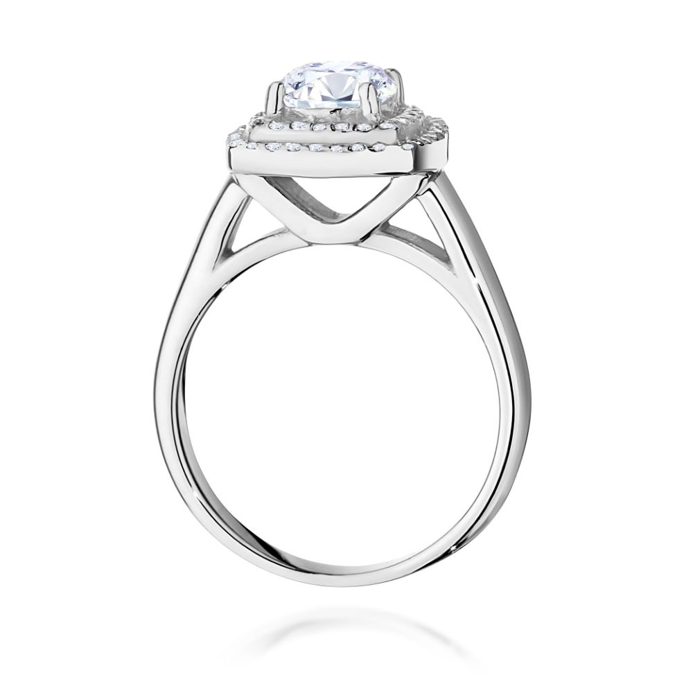 Pierścionek z brylantami 0,98 ct, białe złoto 585