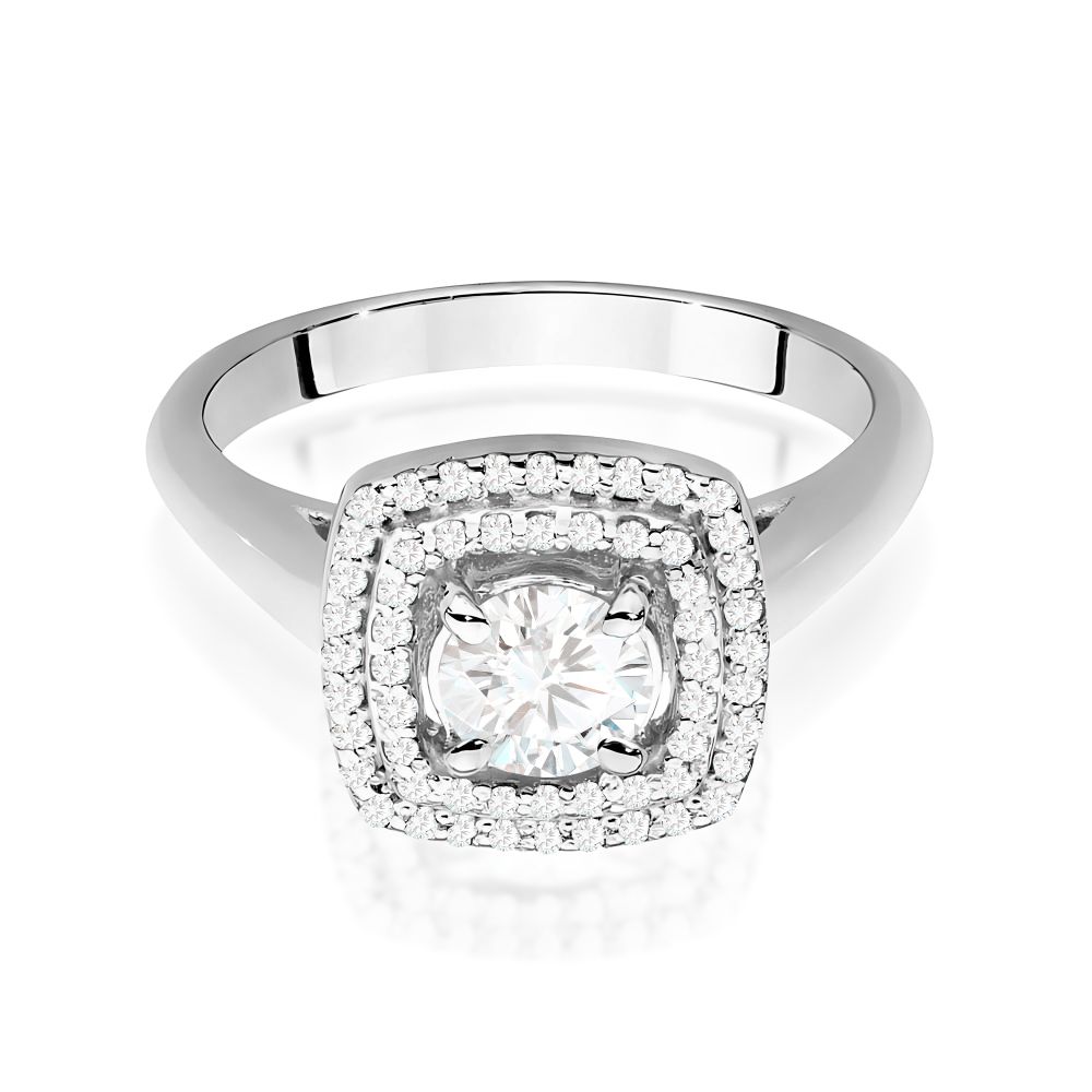 Pierścionek z diamentem laboratoryjnym 0,78 ct, białe złoto 585