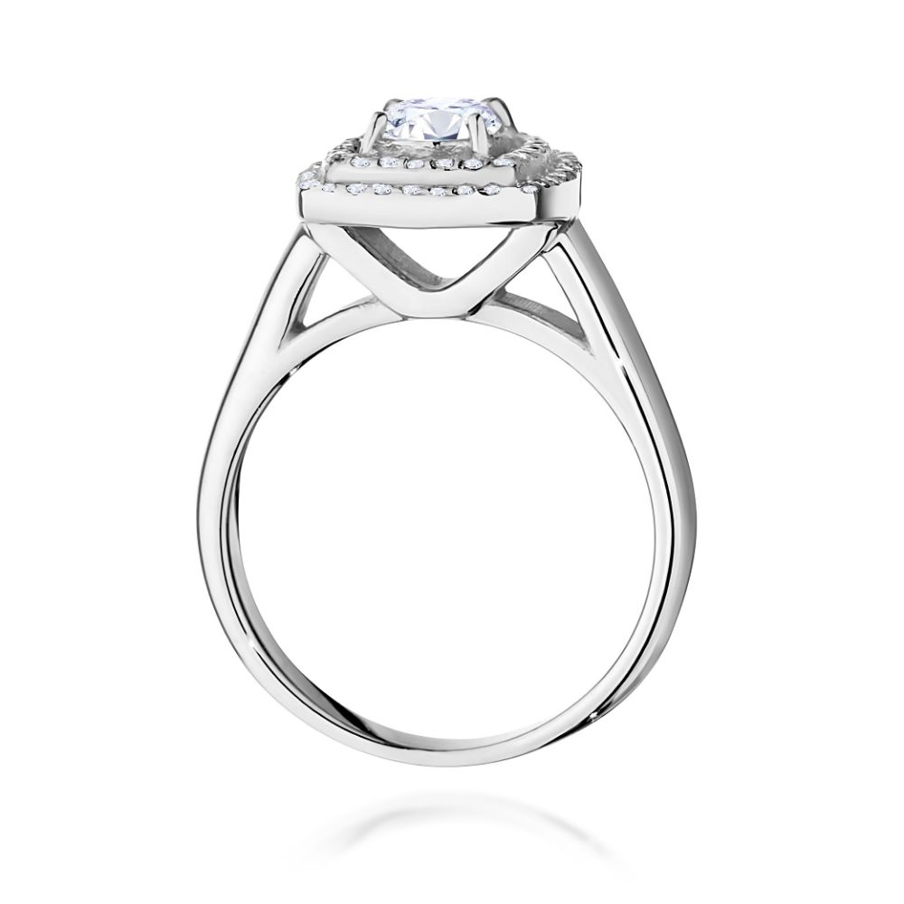 Pierścionek z diamentem laboratoryjnym 0,78 ct, białe złoto 585