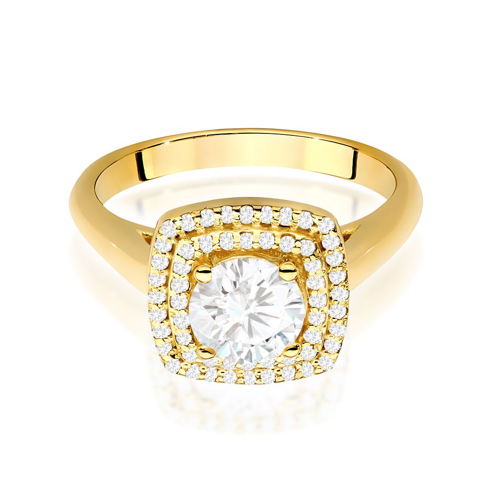 Pierścionek z brylantami 0,98 ct, żółte złoto 585