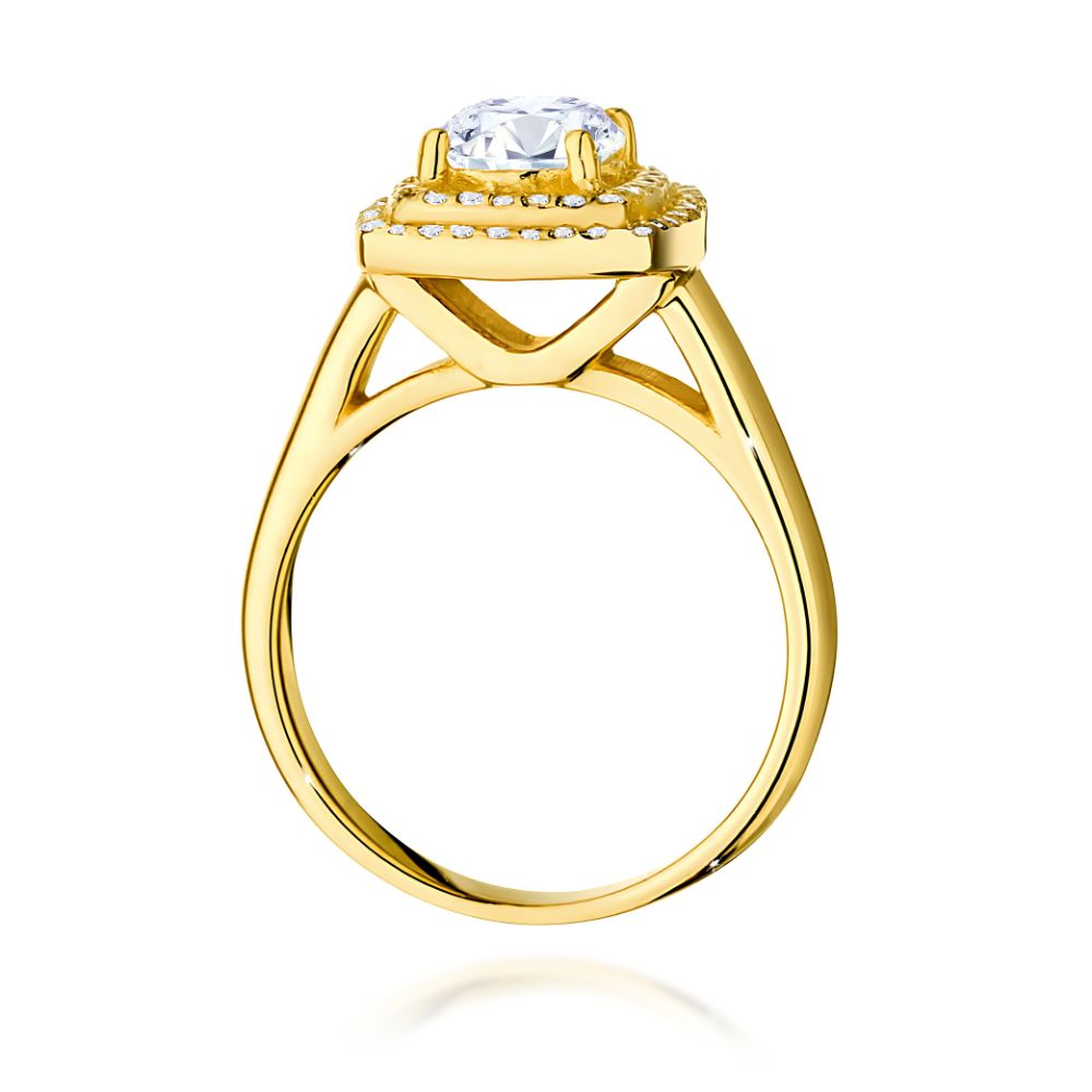 Pierścionek z brylantami 0,98 ct, żółte złoto 585