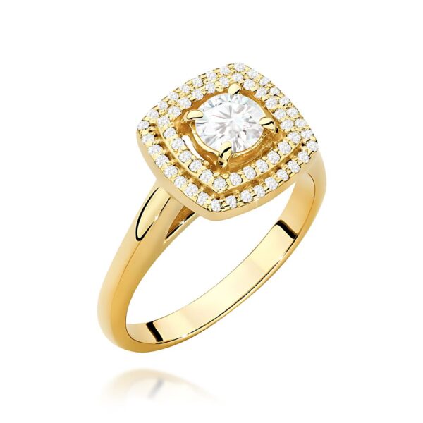 Pierścionek z diamentem laboratoryjnym 0,68 ct, żółte złoto 585
