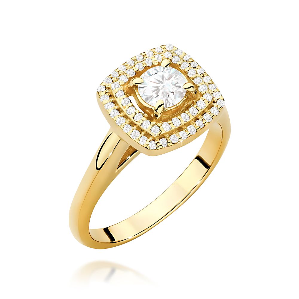 Pierścionek z diamentem laboratoryjnym 0,68 ct, żółte złoto 585