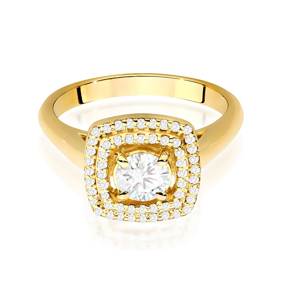 Pierścionek z diamentem laboratoryjnym 0,68 ct, żółte złoto 585