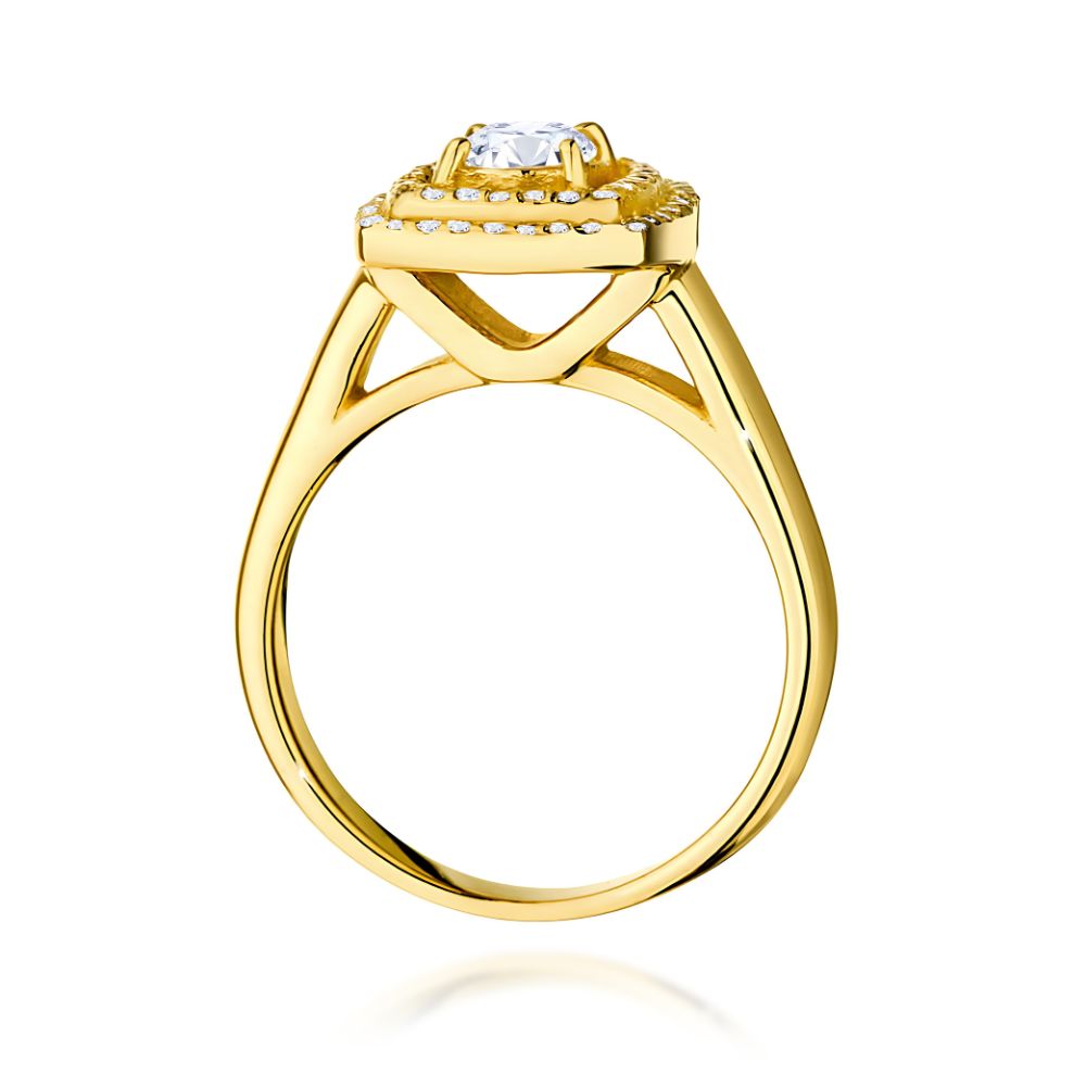 Pierścionek z diamentem laboratoryjnym 0,68 ct, żółte złoto 585