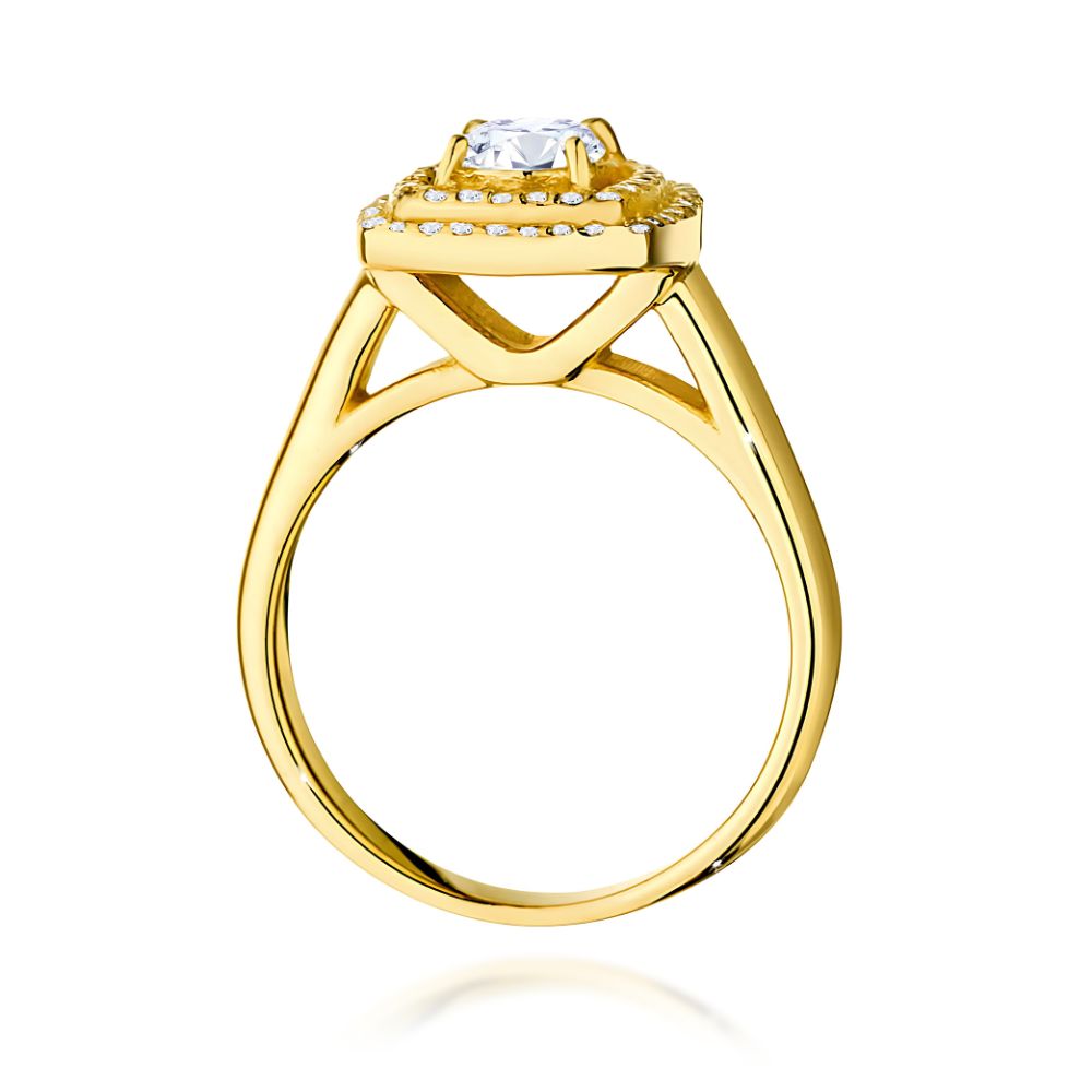 Pierścionek z diamentem laboratoryjnym 0,78 ct, żółte złoto 585