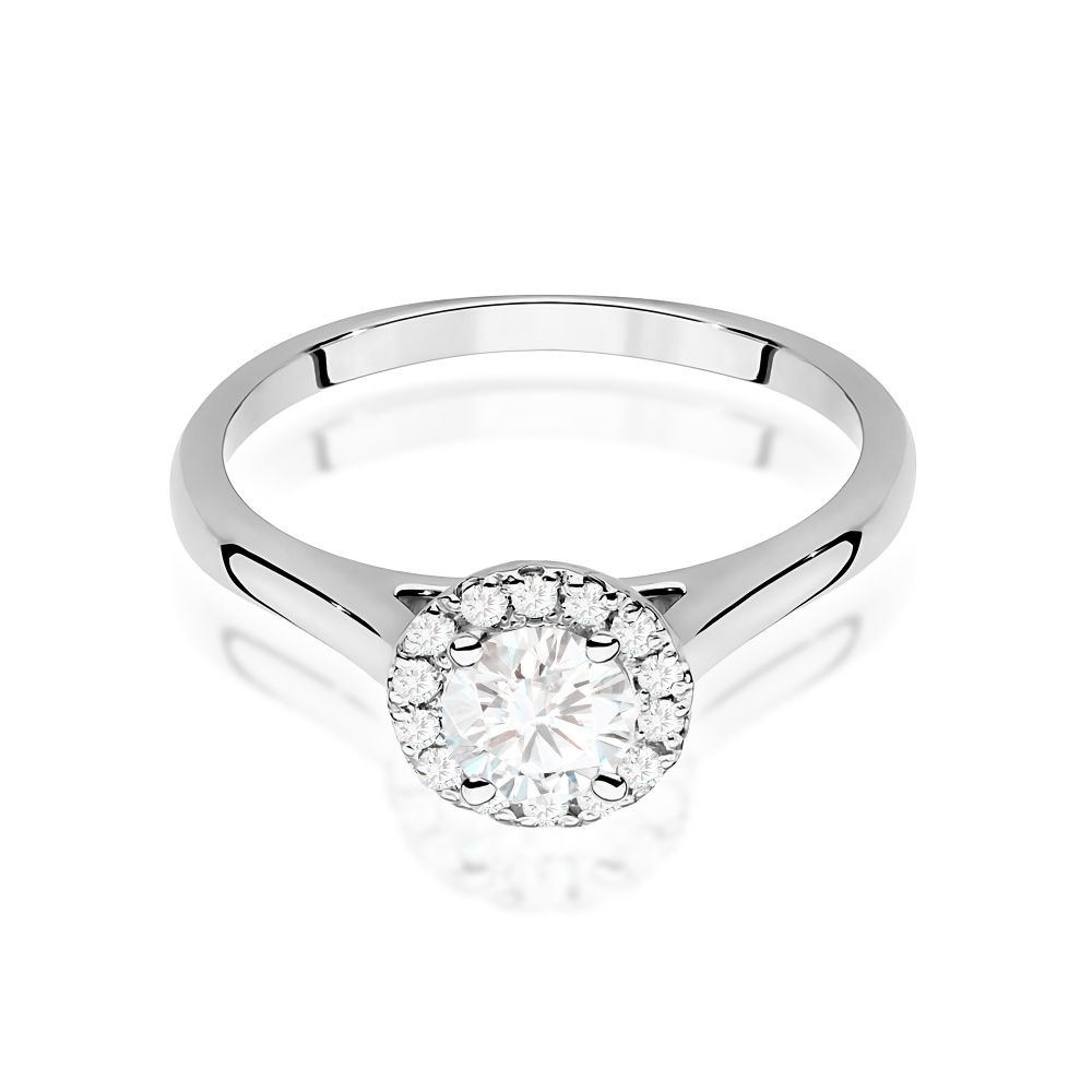 Pierścionek z brylantami 0,62 ct, białe złoto 585